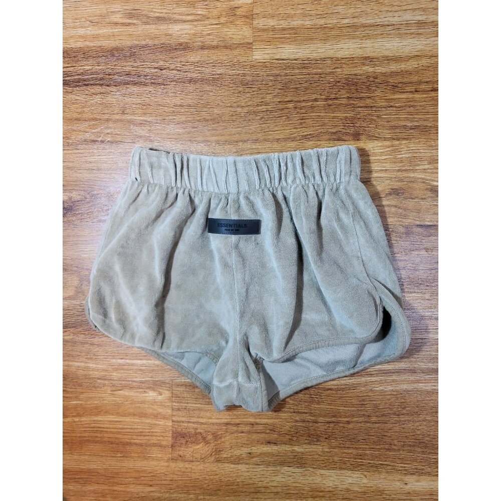 Essentials Fear Of God Velour Beige Shorts Size XS